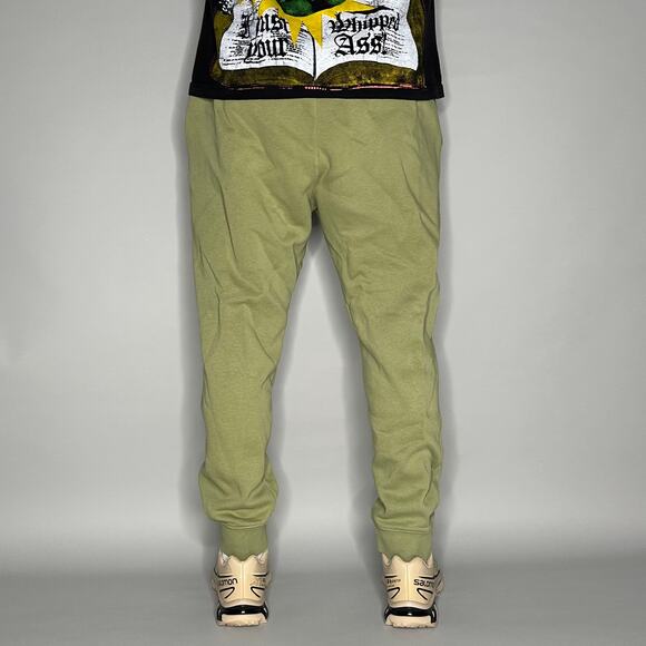 Nike Sweatpants Sage Green Cotton Joggers White Swoosh - Picture 3 of 4